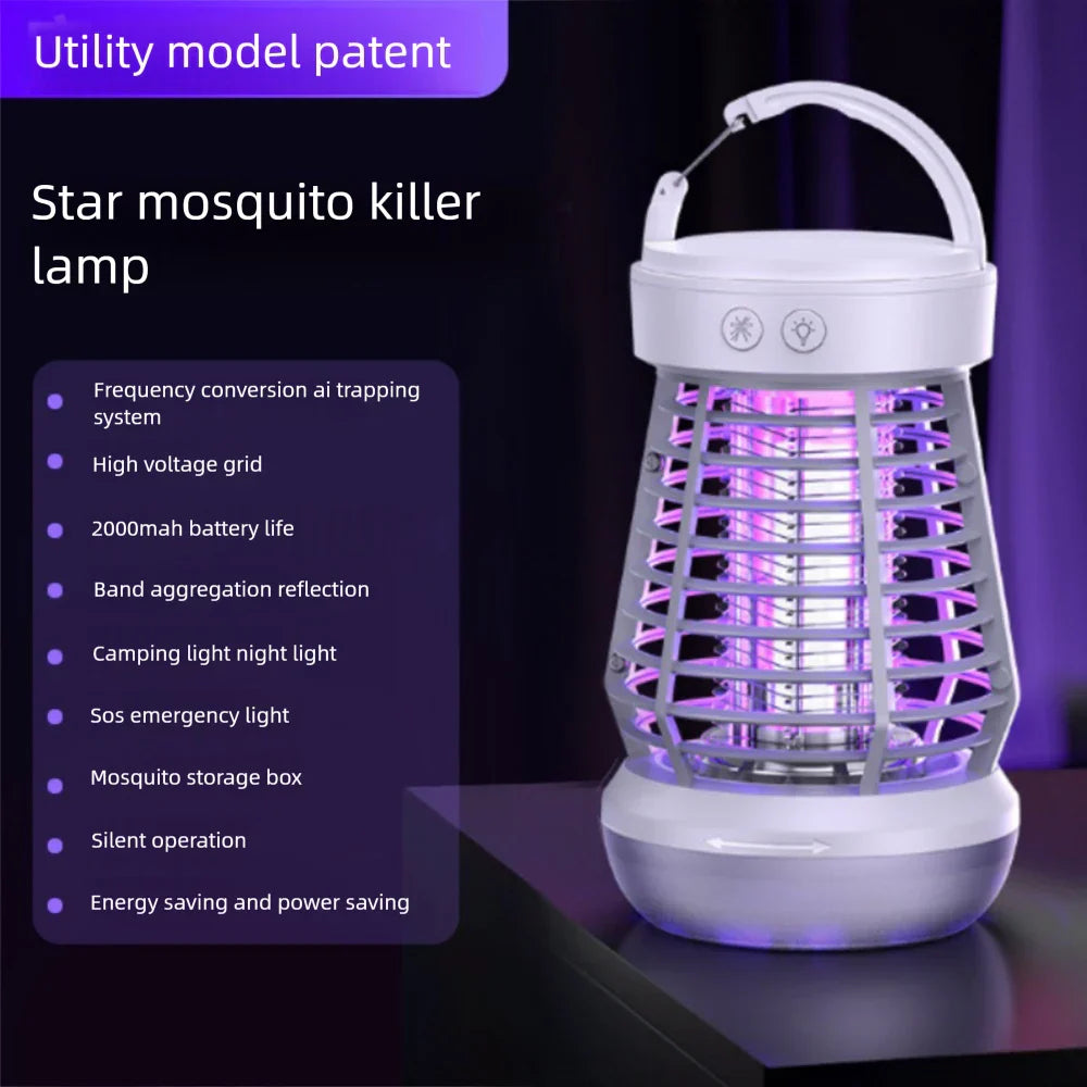 Portable 4-in-1 Camping Lamp with Bug Zapper