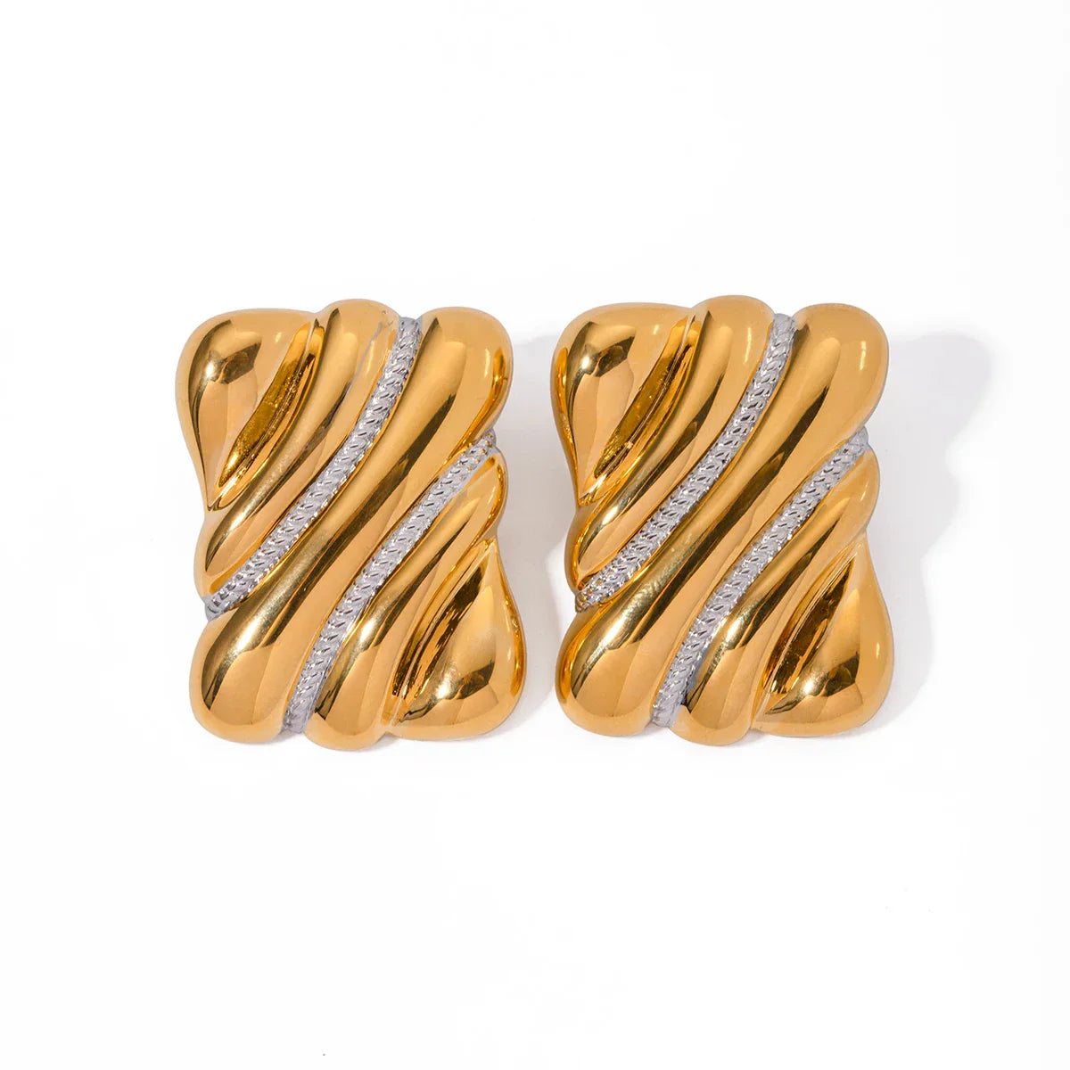Bold Geometric Statement Square Earrings