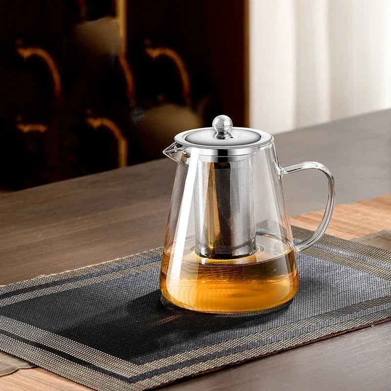 Large Heatproof Glass Teapot with Stainless Steel Infuser