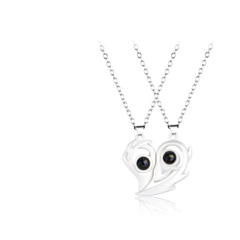 Romantic Heart Magnetic Lovers Necklace Set