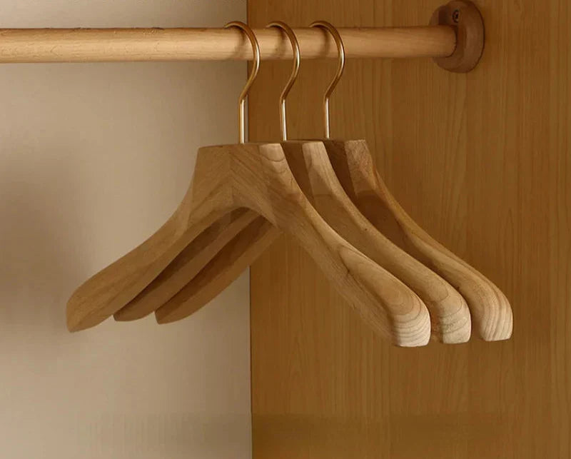 Sturdy Wooden Closet Hangers with Broad Shoulders