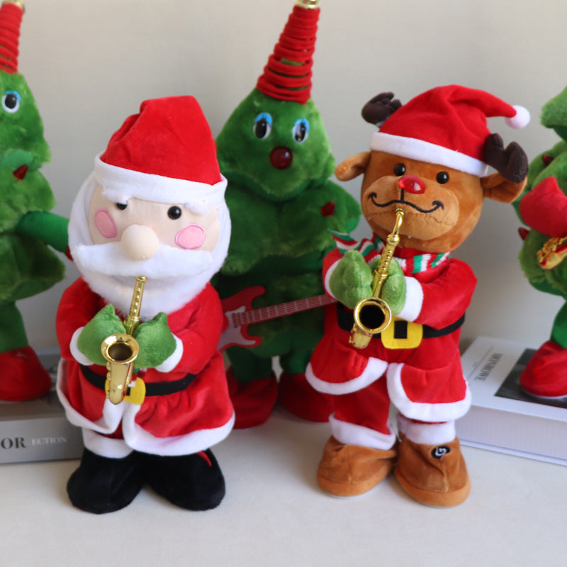 Colorful Musical Christmas Tree Teddy Doll