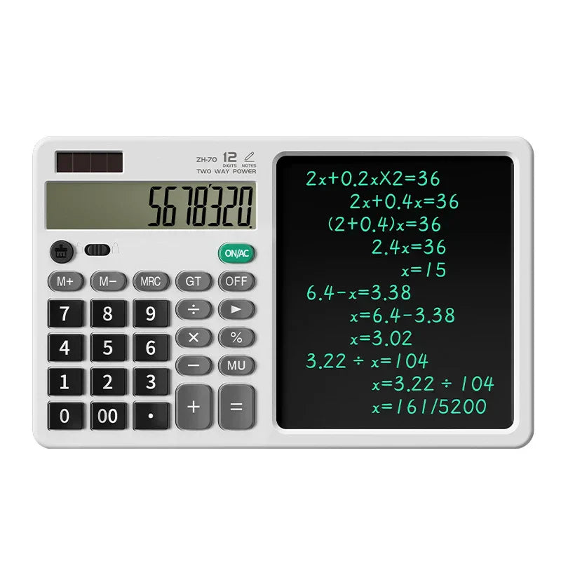 Compact Digital Handheld Calculator Notepad