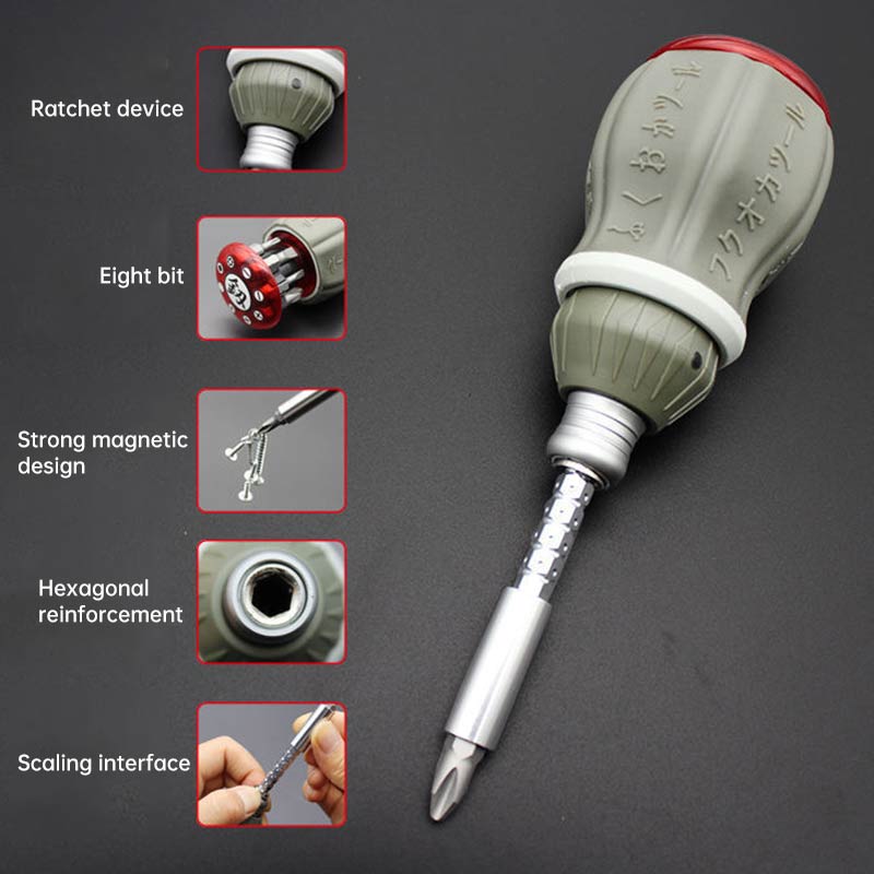 Compact Adjustable Magnetic Multi Bit Screwdriver Kit
