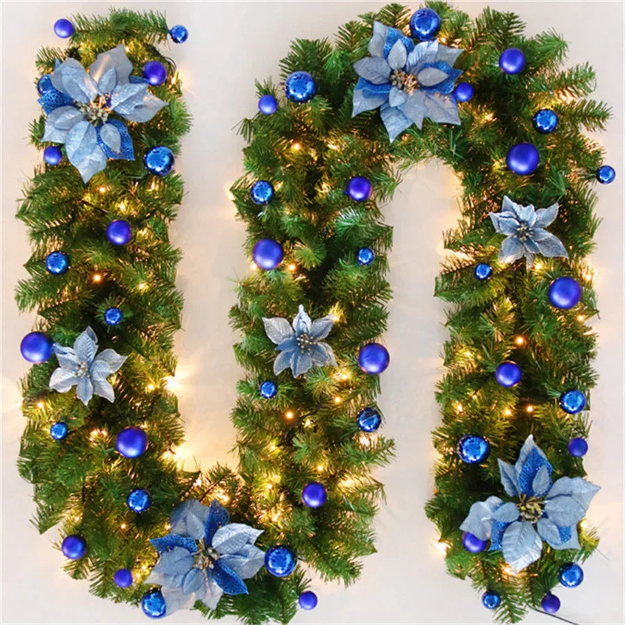Colorful LED Christmas Garland 2.7m with Fir Branches