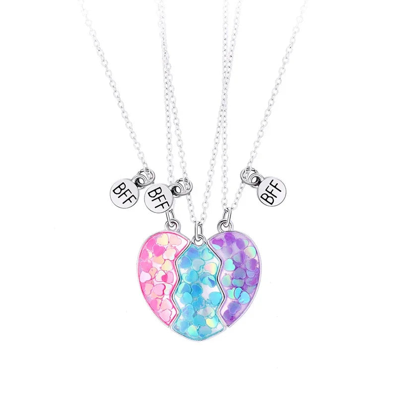 Trendy Pink Heart Breaker Pendant Necklace