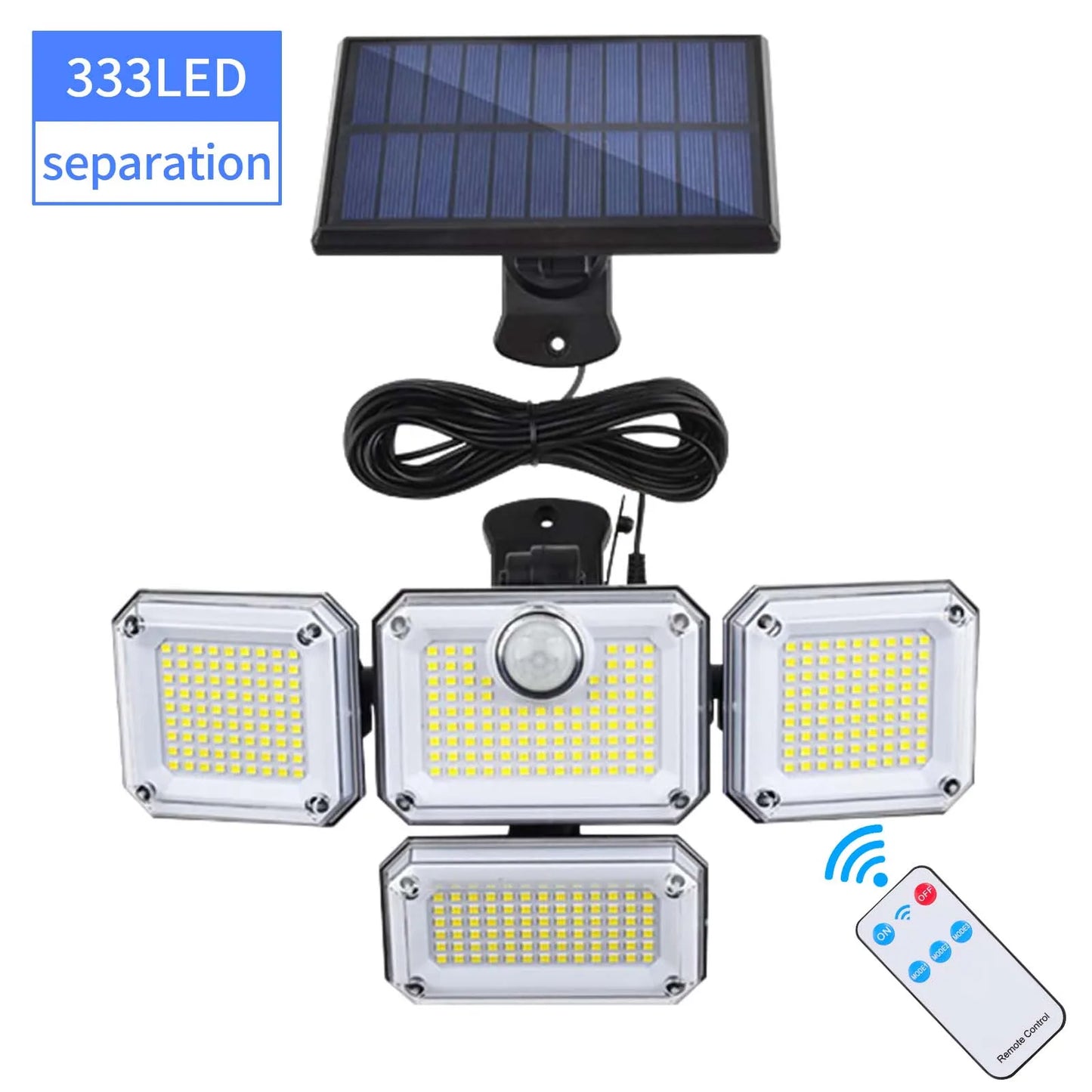 Bright Solar Powered Motion Lamp 2000LM Outdoor Light