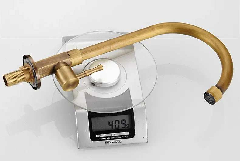Classic Brass Swan Neck Kitchen Faucet