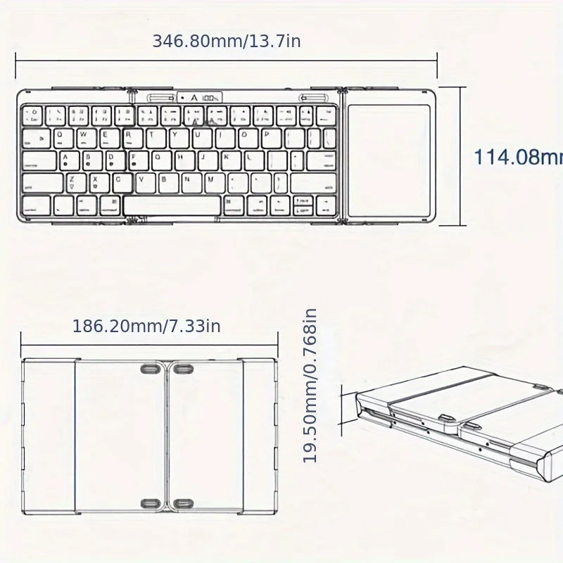 Portable Wireless LED Backlit Travel Keyboard