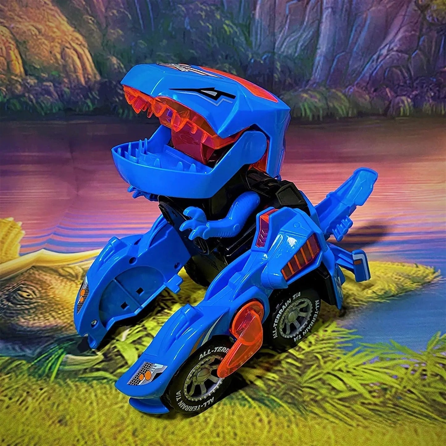 Cool LED Remote Control Dinosaur Toy Car