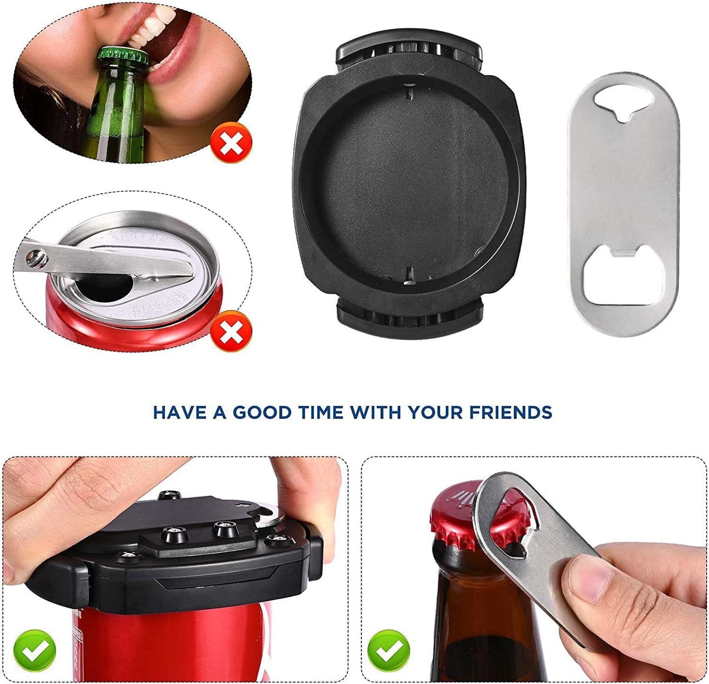 2 in 1 Easy Grip Bottle Opener Tool