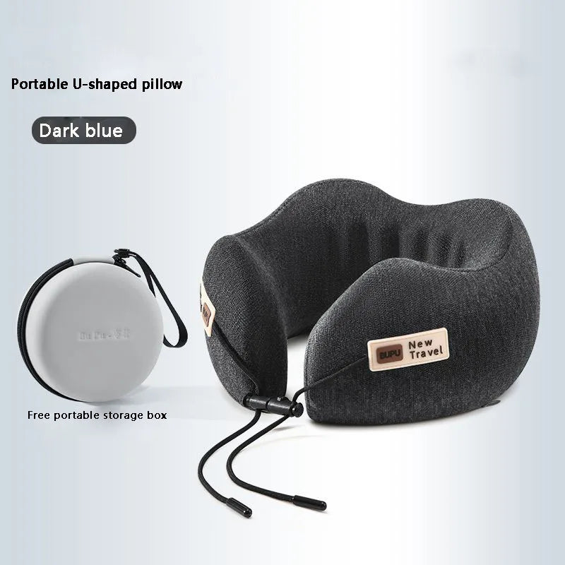 Contour Memory Foam Neck Travel Pillow with Storage