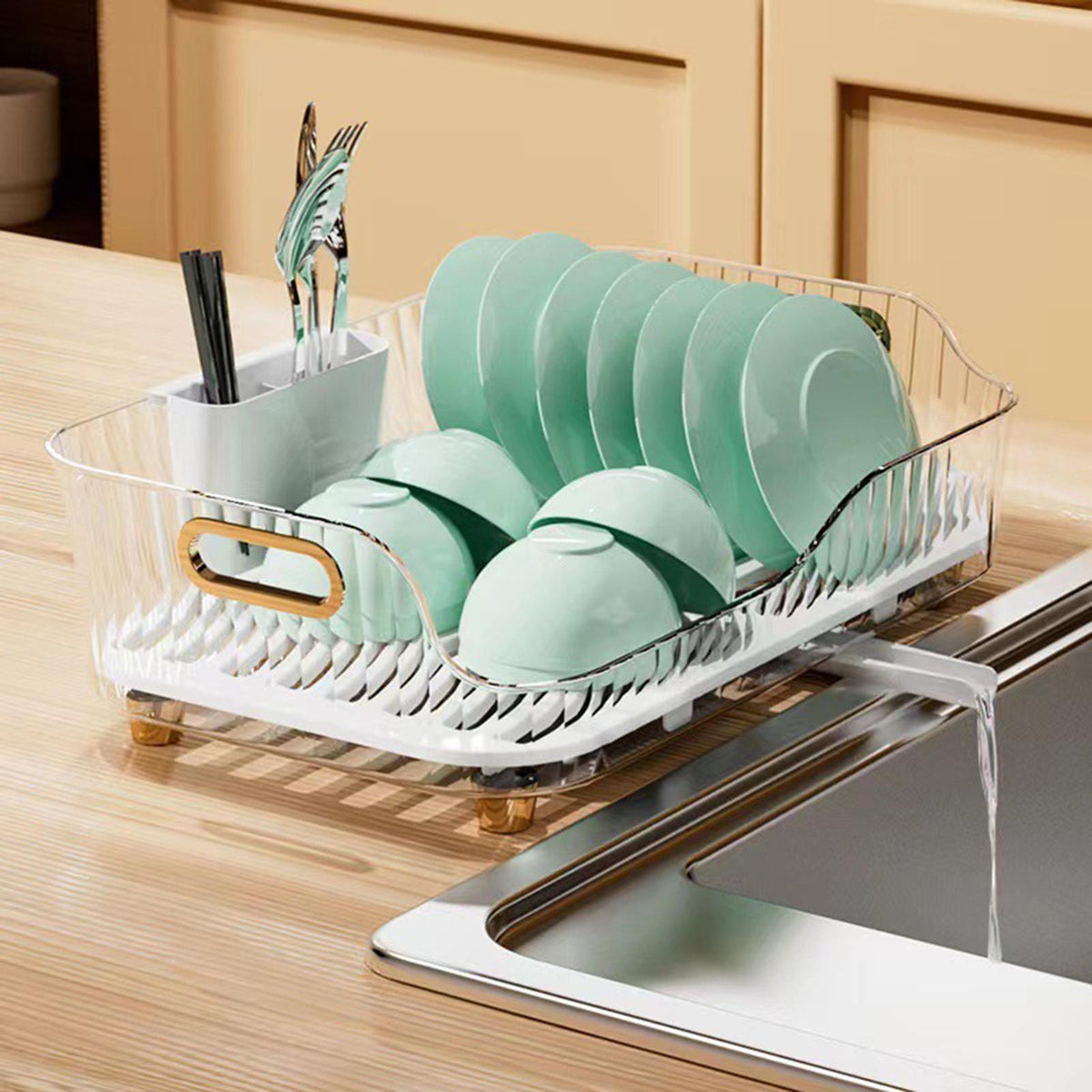 Compact Foldable Dish Rack Veggie Holder