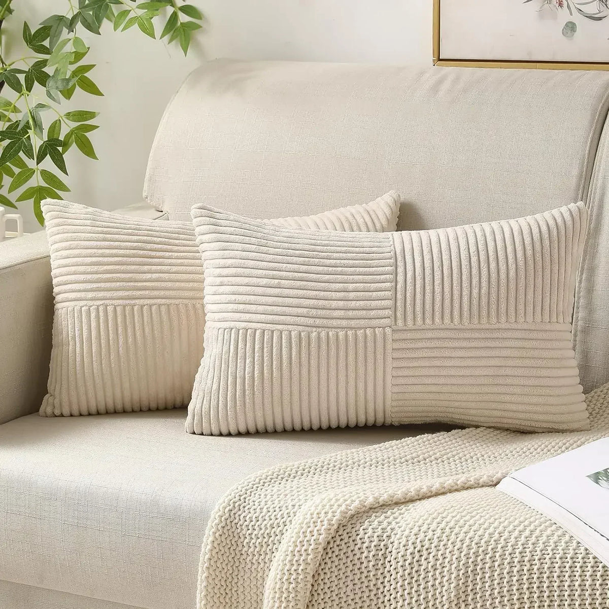 Soft Striped Velvet Cushion Covers