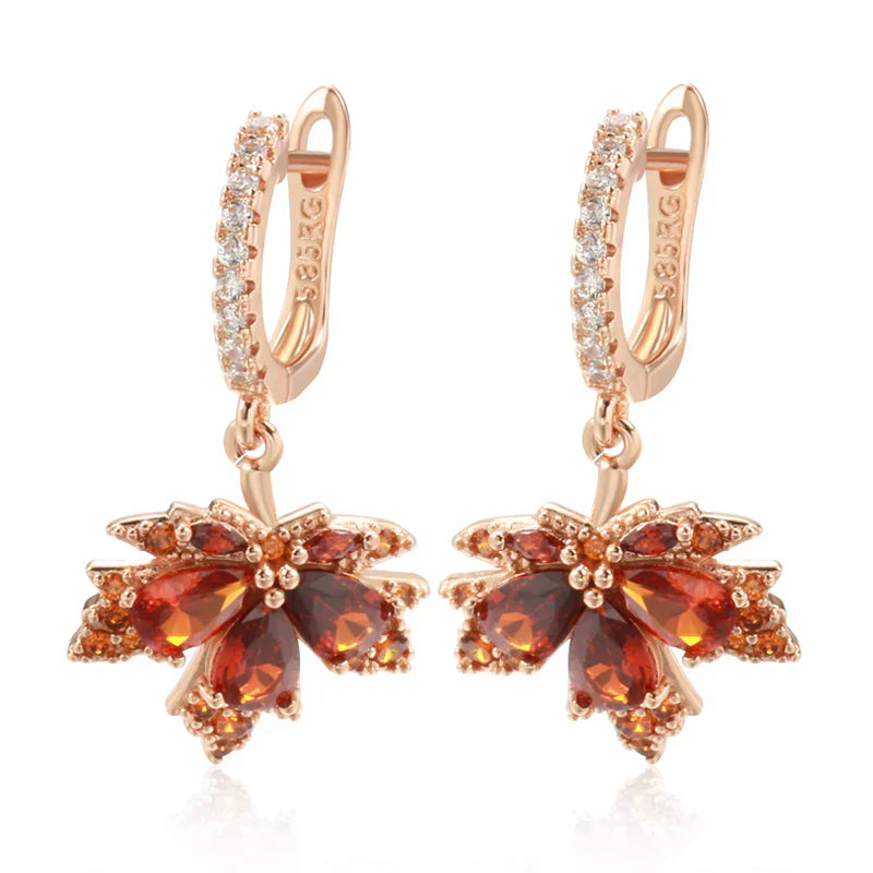 Delicate Fall Leaf Drop Earrings