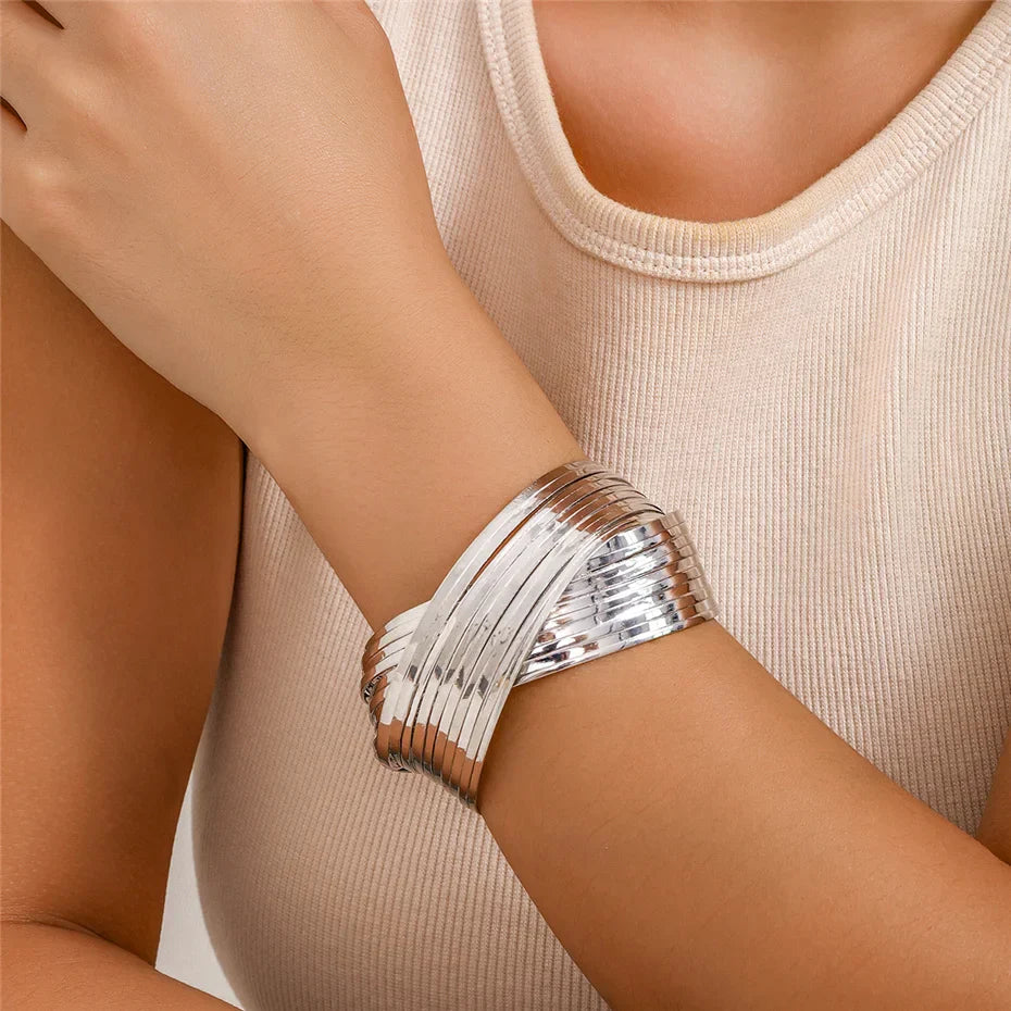 Twisted Cross Over Wrap Bangle Bracelet