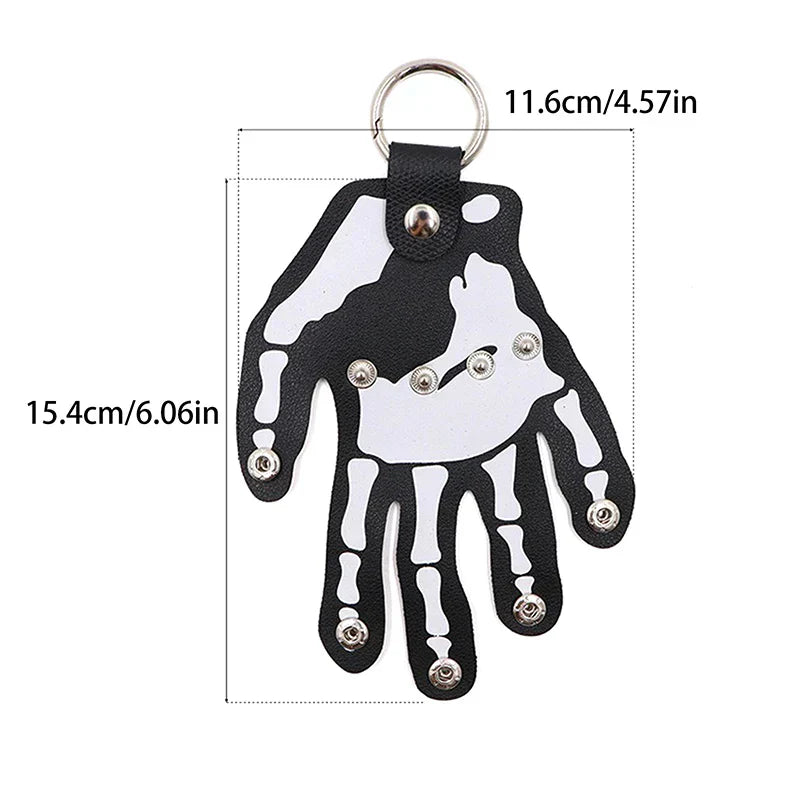 Edgy Skull Leather Keychain Belt Clip