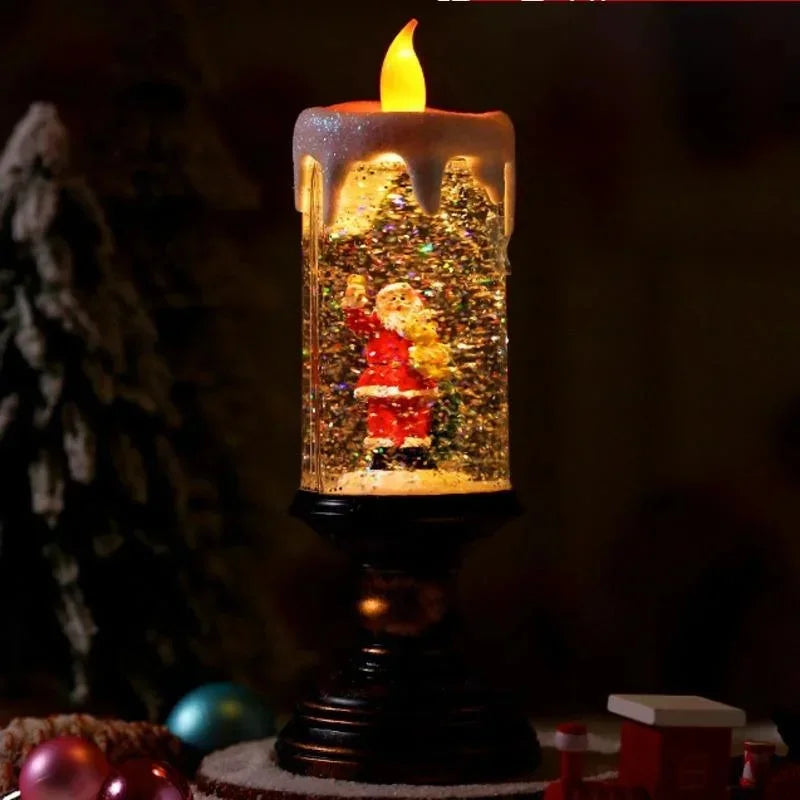 Frosted Glass Holiday Candle Lamp