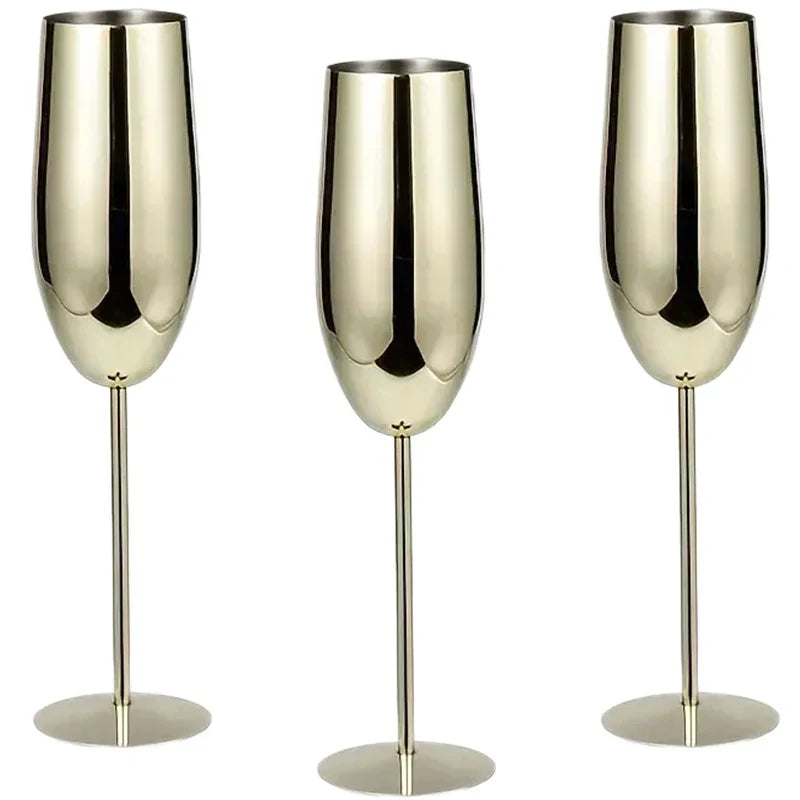 Premium Metal Drinkware Set of 6 Glasses