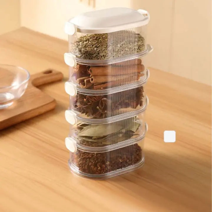 Compact 5 Piece Spice Storage Box Set