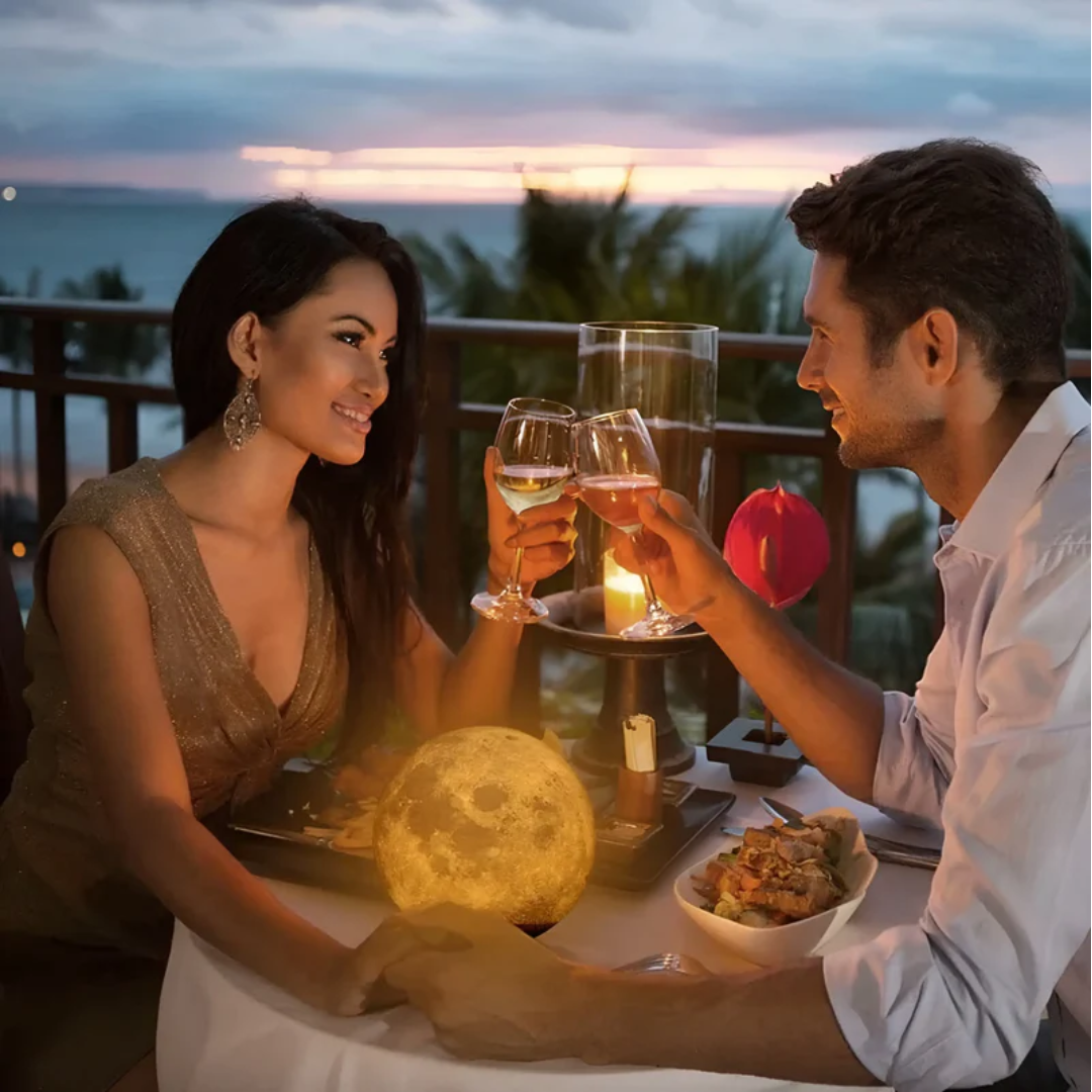 Glowing White Orb Table Lamp