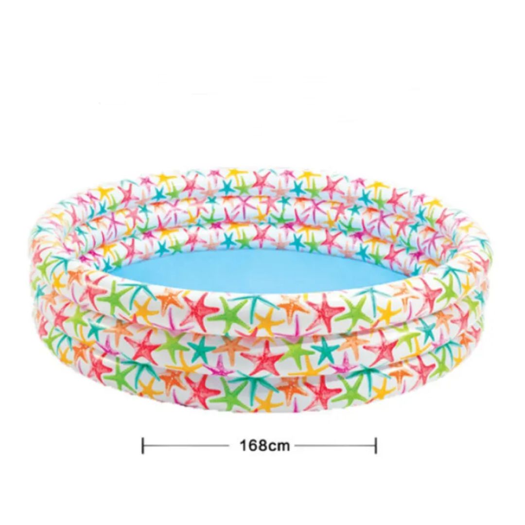 Fun Kids Inflatable Pool with Colorful Ocean Design