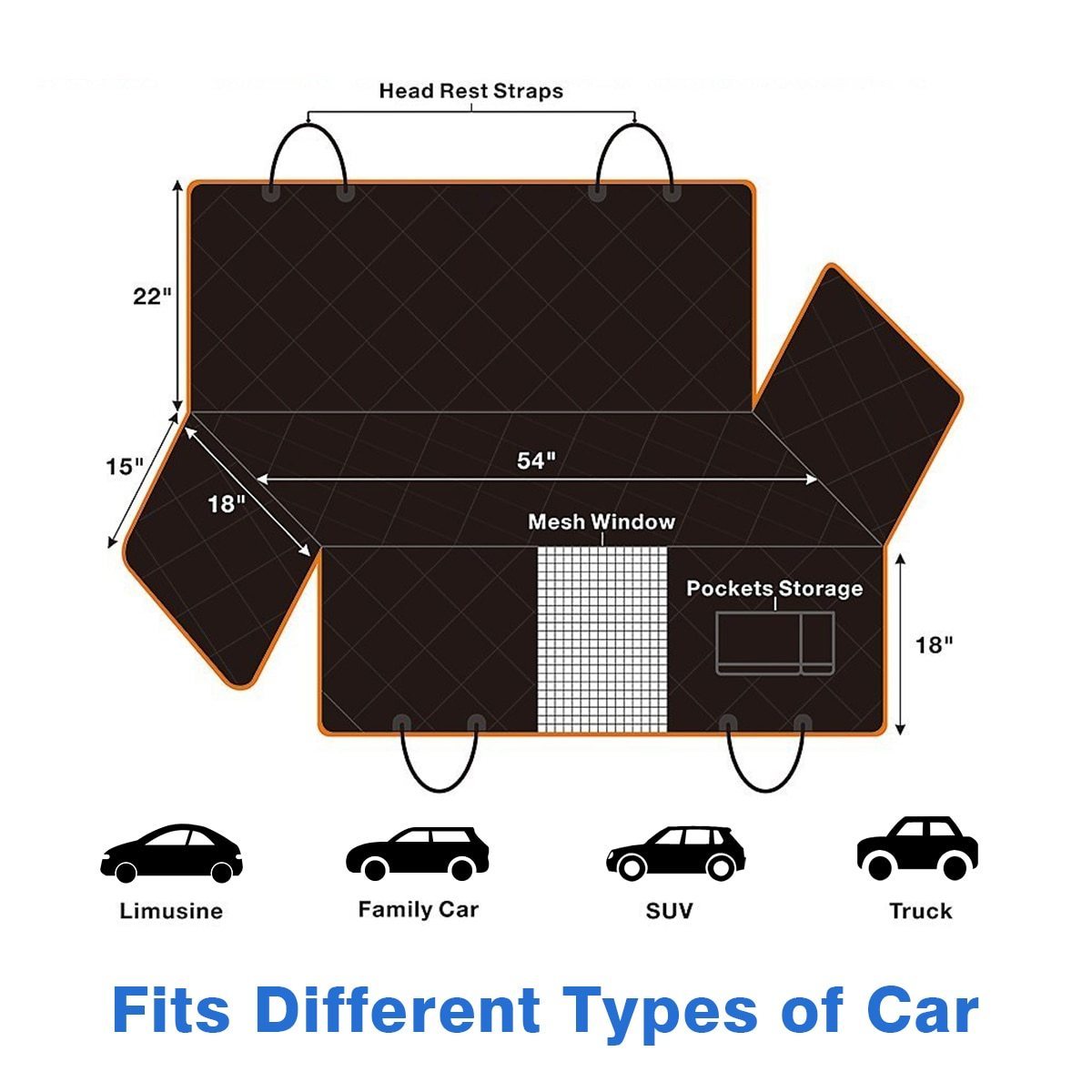 Durable Waterproof Pet Car Seat Protector Cover