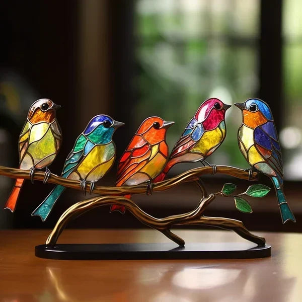 Colorful Glass Birds Figurine Decorations