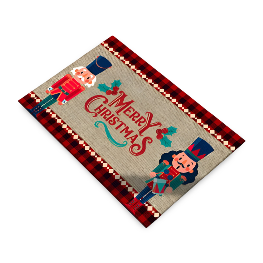 Warm Welcome Christmas Mat with Nutcracker Design