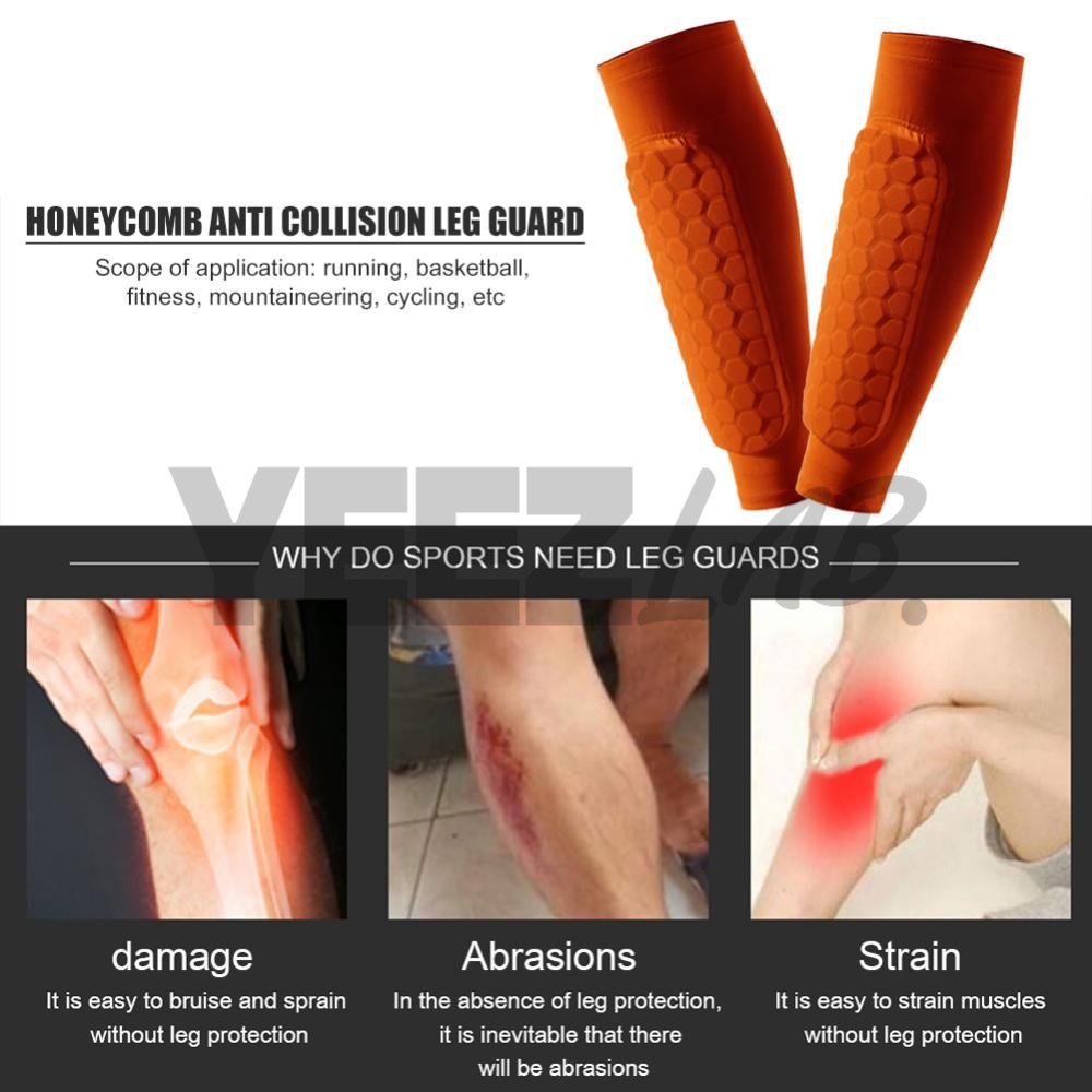 YeezLab™ Shin Guard Compression Pads– Honeycomb Protective Calf Support