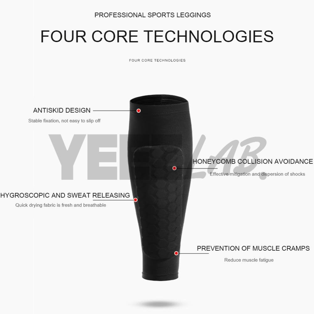 YeezLab™ Shin Guard Compression Pads– Honeycomb Protective Calf Support