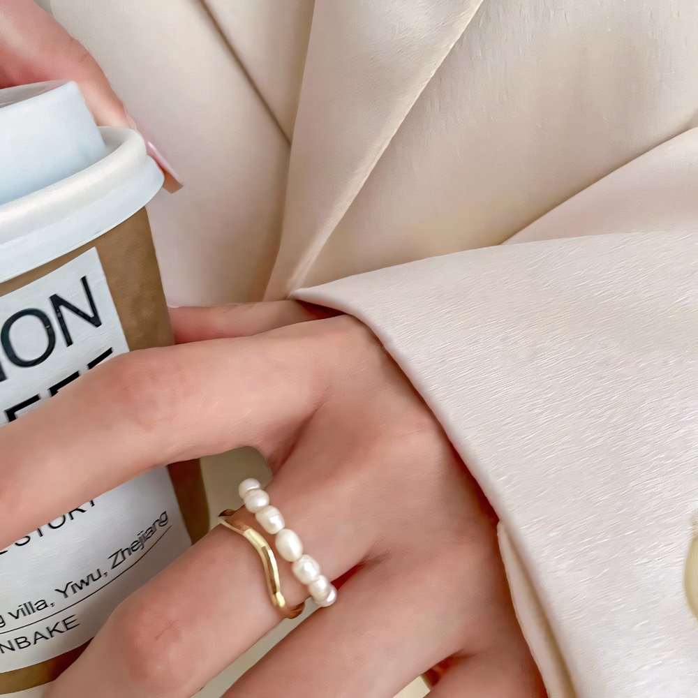Simple Stackable Pearl Detail Ring