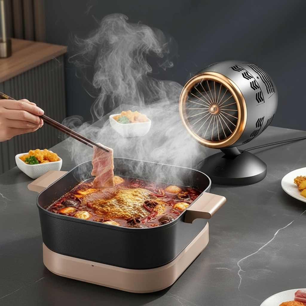 Compact portable range hood cooker exhaust fan