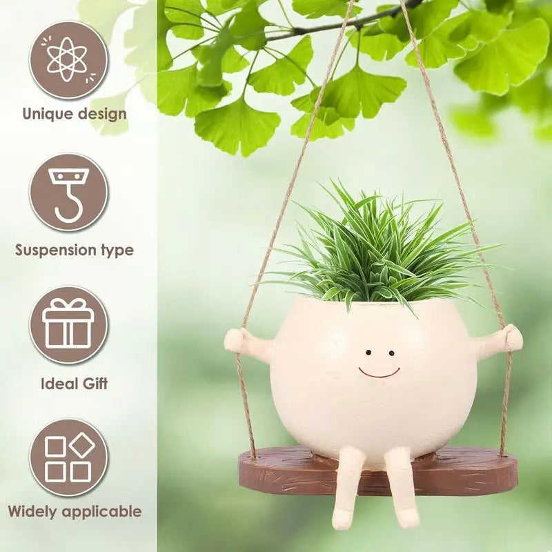 Fun Face Wall Hanging Planter