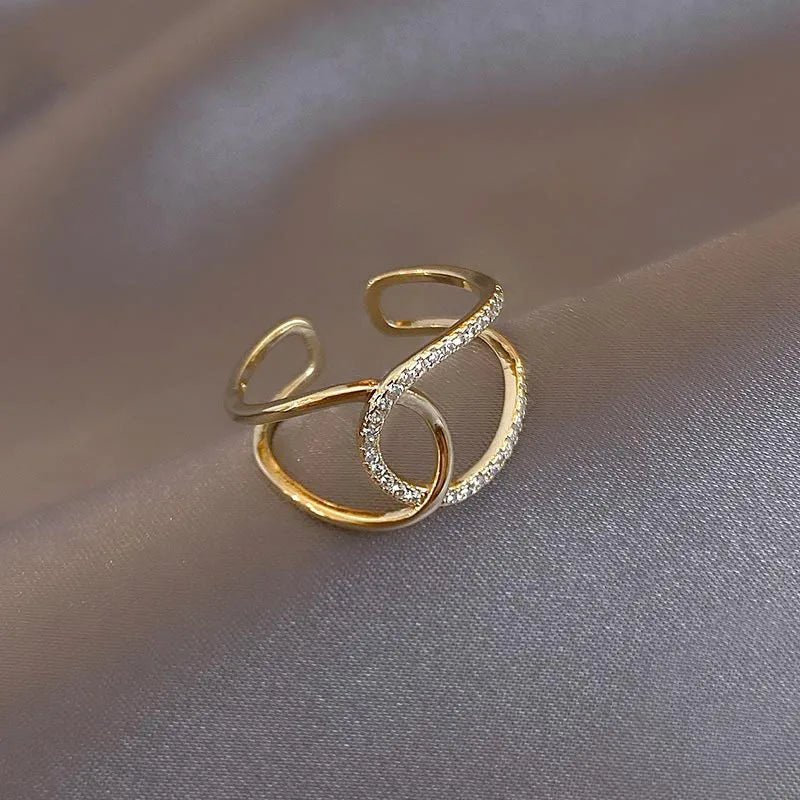 Delicate Double Wrap Diamond Adjustable Ring