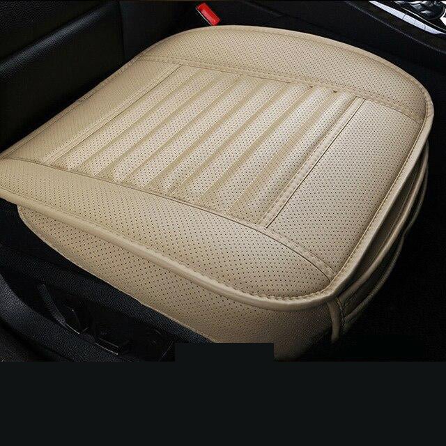 Leather car seat cushion with non-slip backing and breathable padding