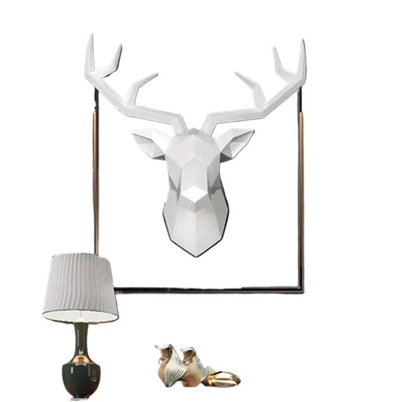 Wildlife Deer Head Wall Art Wooden Antler Decor