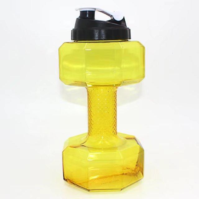 Dumbbell water bottle with grip handle