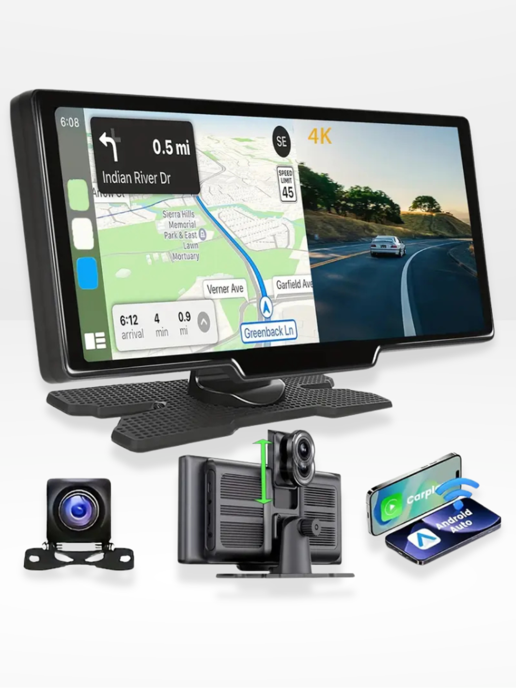 Large 10.2 Wireless CarPlay Touchscreen Monitor