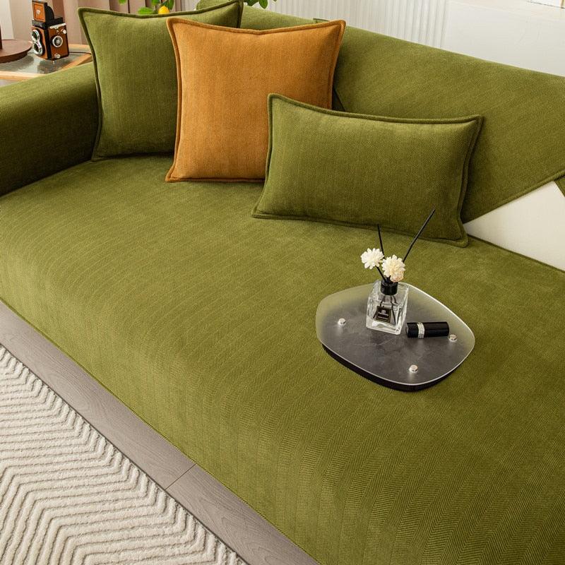 Plush Sofa Slipcover for Living Room - Soft Couch Protector