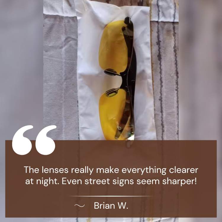 Anti Glare Night Vision Glasses with Yellow Tinted Lenses