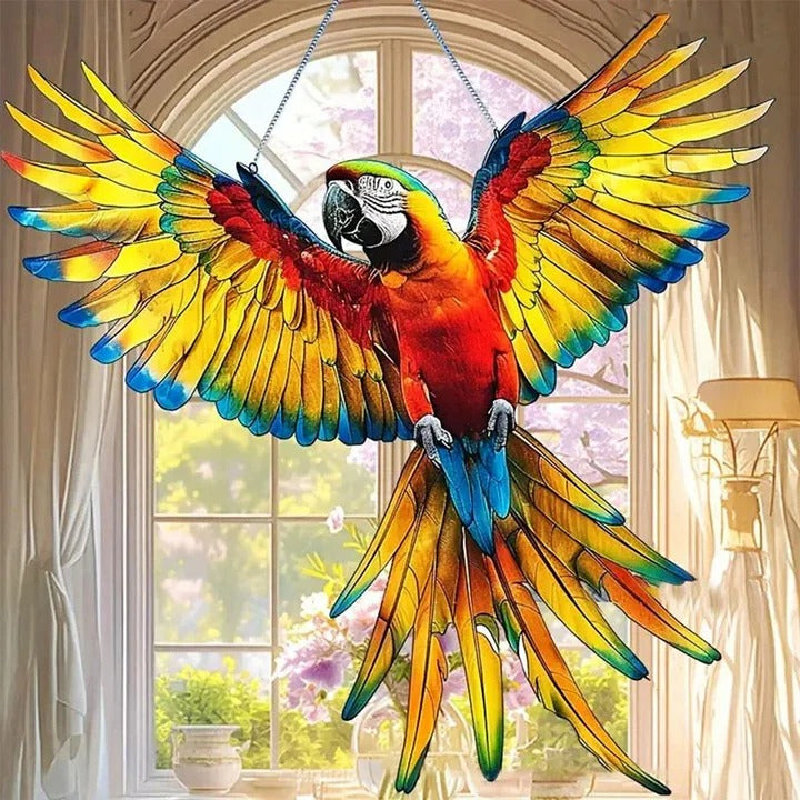 Colorful Bird Window Decoration