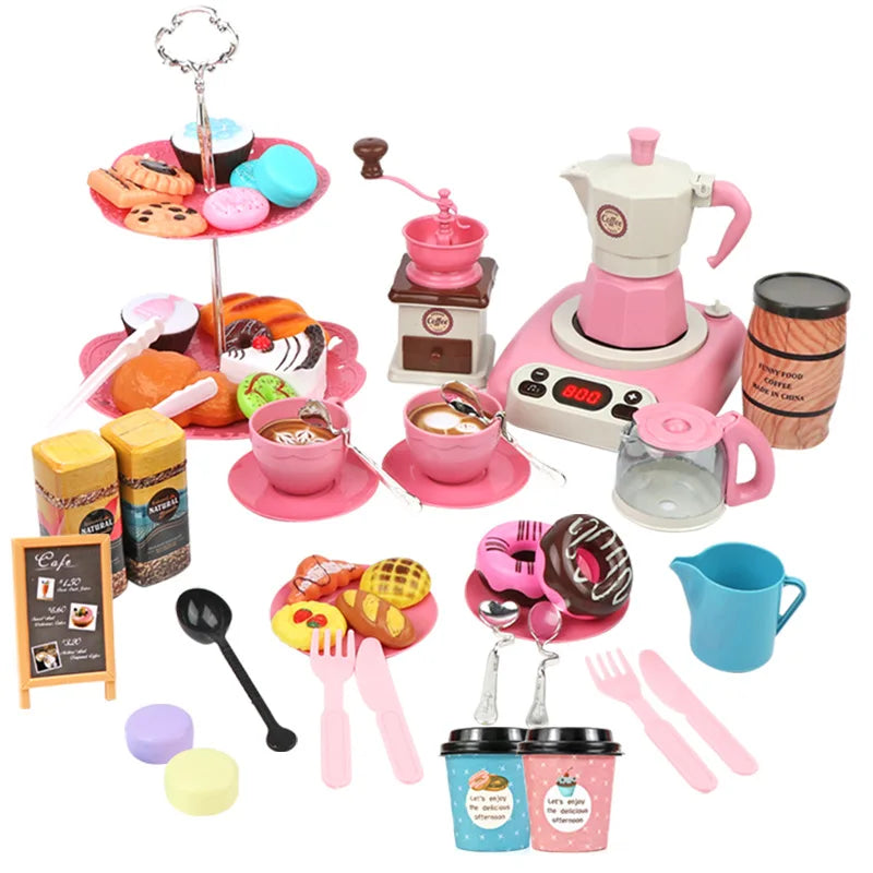 Kids Play Kitchen Set with Stove and Cooking Spray