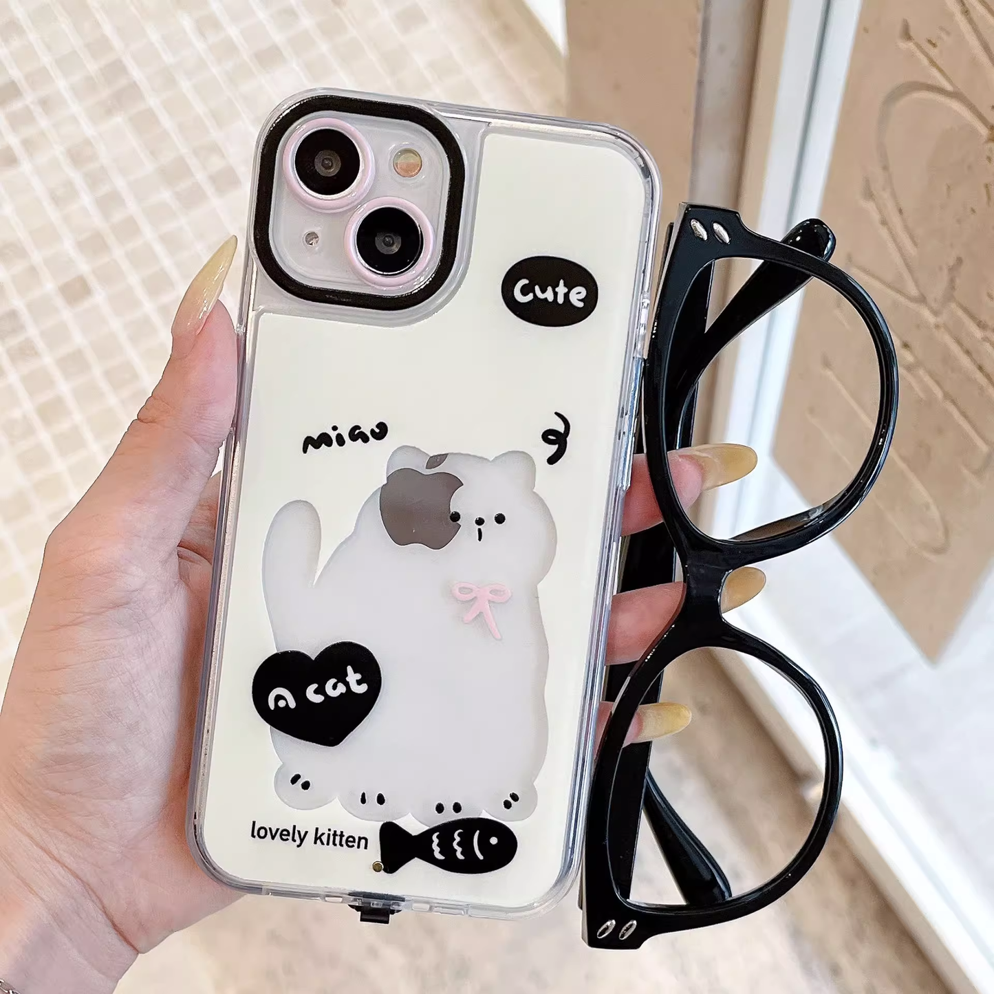 Glowing Cat Design Phone Cover