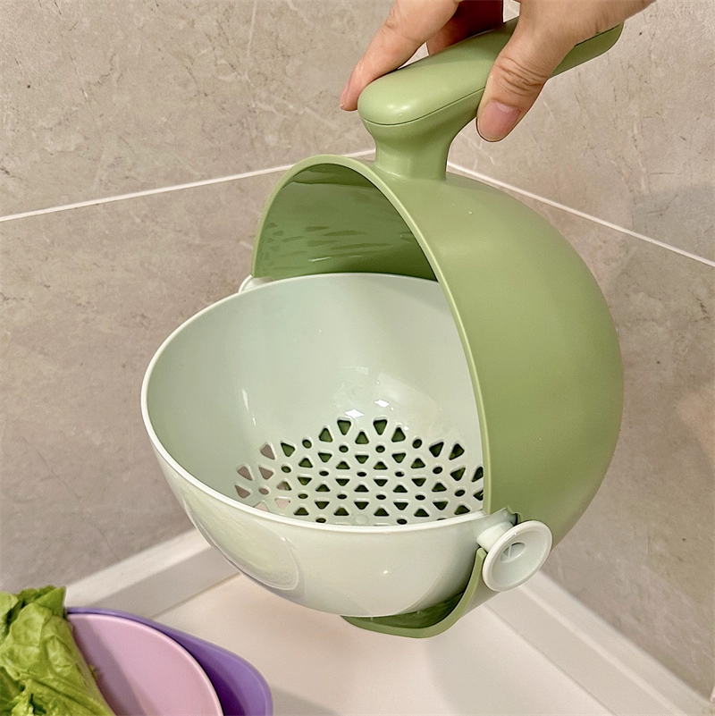 Collapsible 2-Layer Kitchen Veggie Strainer Basket
