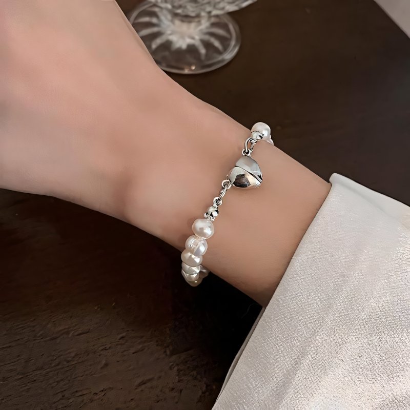 Trendy Crystal Pearl Choker Set Necklace and Bracelet