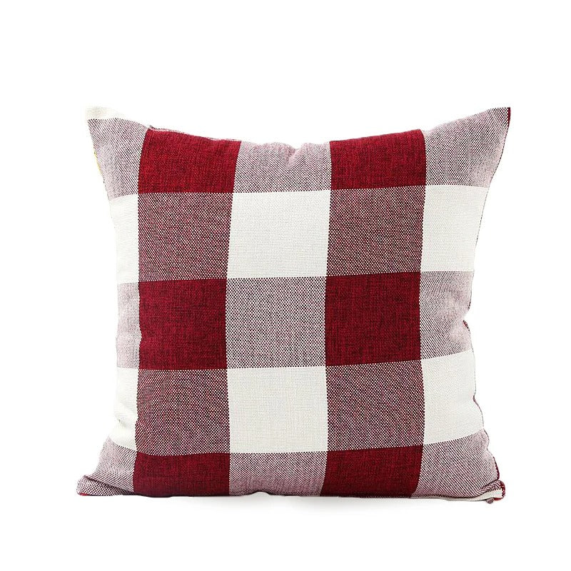 Warm Plaid Pillow Cover in Rustic Home Style