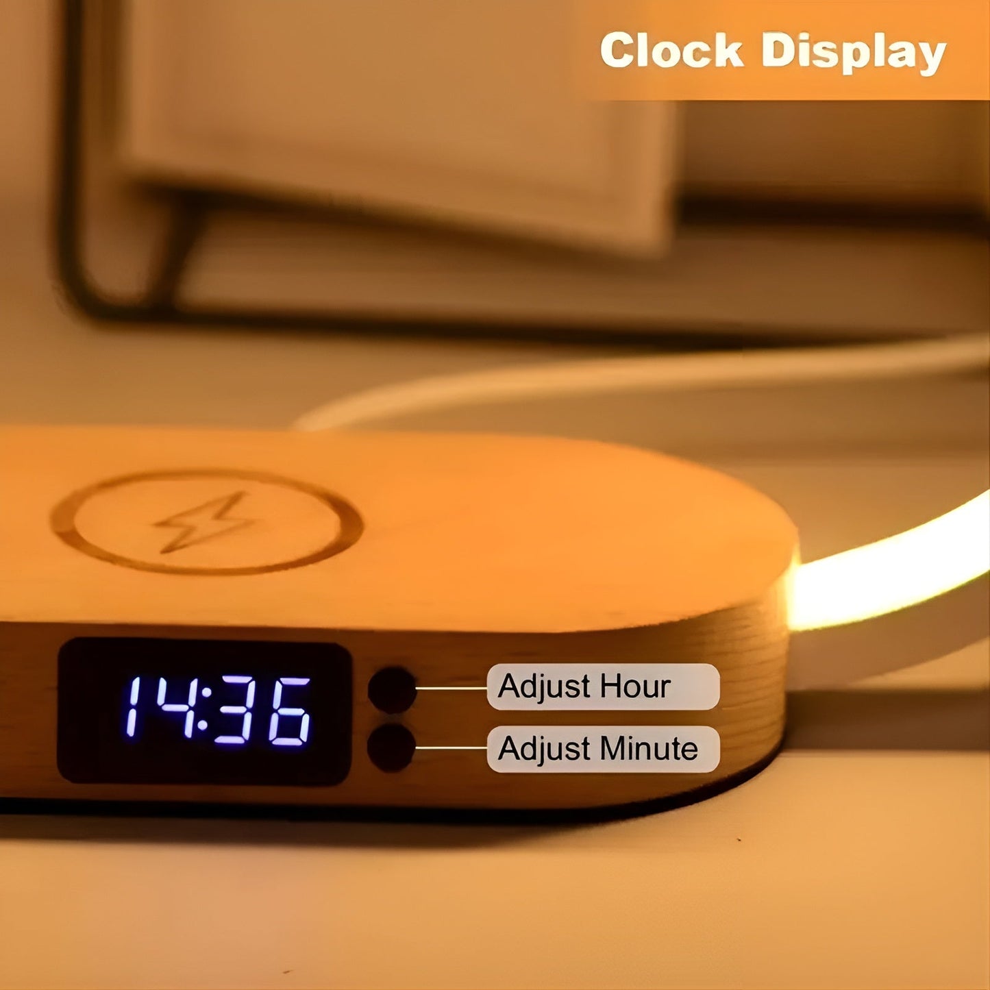 Smart LED Desk Lamp with USB Charger and Clock