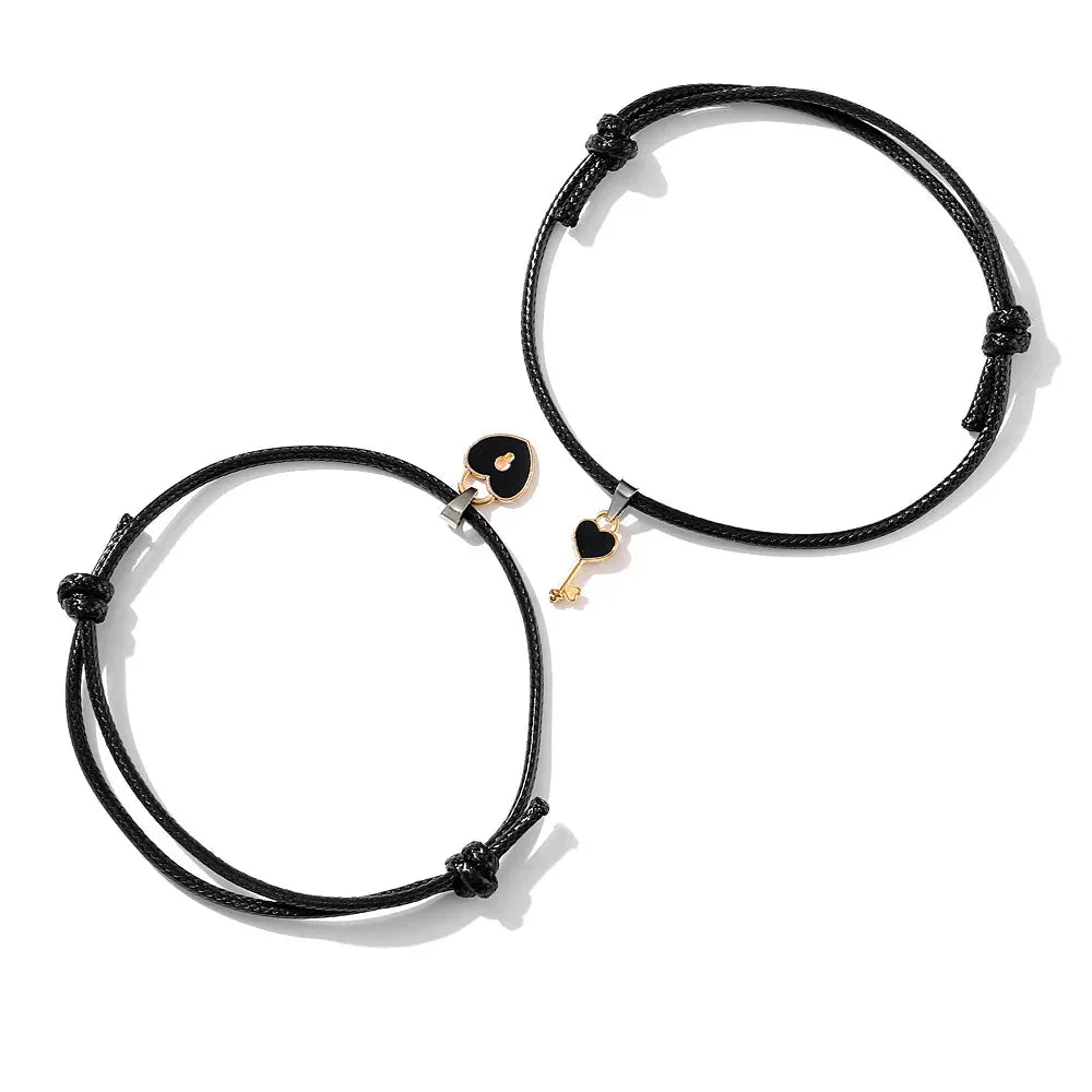 Simple Love Lock Couple Bracelets