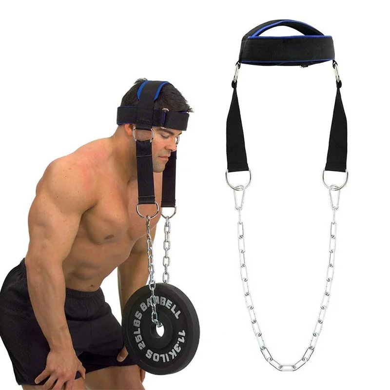 Neck and Head Harness - Neck Training Head Harness with Chain for Weight Lifting, Chin and Neck Strengthening Workout - Yeezlab
